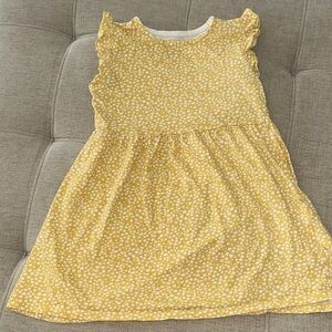 H&M Yellow Floral Casual Kids Dress